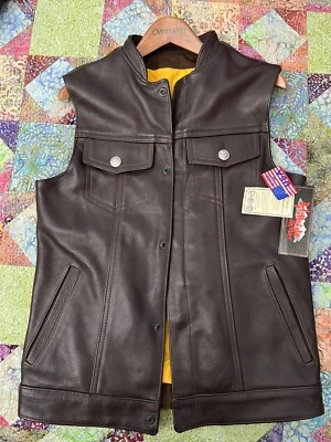 Chaleco de cuero Overland Hillside marrón talla 40 L Foto 1 de 4