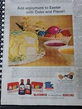 1961  Mccormick Schilling food coloring Dipping easter eggs cake vintage Ad