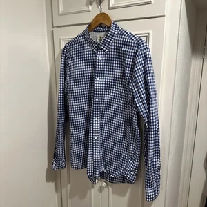 Acne Studios Isherwood Gingham Blue and White Shirt Size 54 - Picture 1 of 24