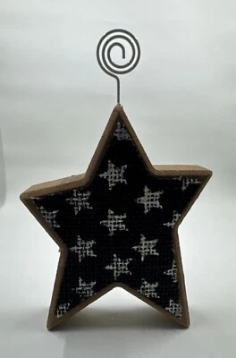 Porta Clip Fotográfico Forma Estrella Artesanía Alambre Colocar Papel Portatarjetas Foto 4 de Julio Foto 1 de 3