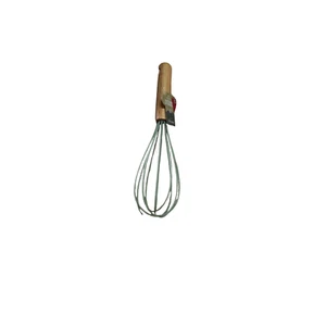 Whisk Egg Beater Wood Handle Silicone Head Kitchen Tool MIxer Handhold - Picture 1 of 6