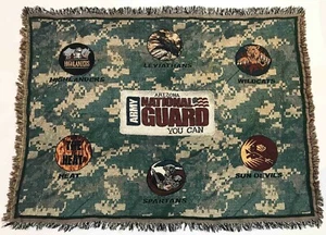 Ejército de la Guardia Nacional de Arizona 62"x 46" tapiz tejido manta flecos afgano - Imagen 1 de 6