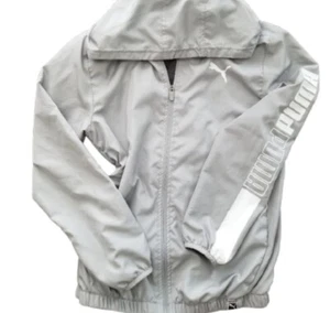 Puma Boys' Light Gray Windbreaker with Hoodie Large (14-16) - Picture 1 of 5