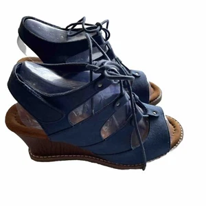 Sandalia de cuña Bearpaw azul con tiras NUEVA talla 7 Rhonda - Imagen 1 de 5