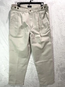 Pantalones de caquis DOCKERS corte clásico blanco a rayas mezcla de algodón frente plano 34x30 - Imagen 1 de 10