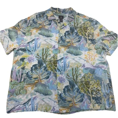 H&M Hawaiian Shirt Earthy Desert Print Mens XXL Button Up Short Sleeve Shirt - Image 1 of 4