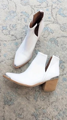 Mujer Talla 10 Jeffrey Campbell Cromwell Blanco Recorte Western Botines Botas Foto 1 de 4