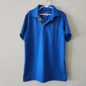 Under Armour Kids Vibrant Blue Polo Size Medium Loose Fit Shirt Casual - Picture 1 of 4