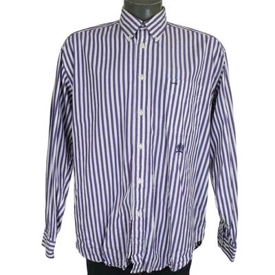 Vintage 90s Tommy Hilfiger Crest Blue Red & White Striped Button Up Shirt L - Image 1 of 4