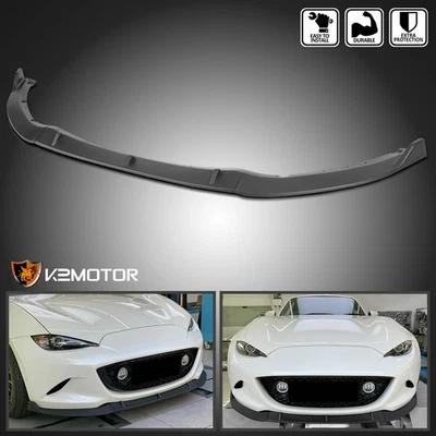Fit 2016-2025 Mazda MX-5 Miata Black 3PC Style Front Bumper Lip Spoiler Splitter - Image 1 of 4