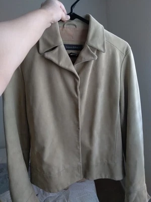 Jaqueta de couro vintage Banana Republic bege camurça tamanho médio - Imagem 1 de 4