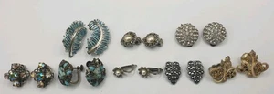 8 Pairs Of Earrings. Clip on & Screw on . Some Vintage. - Picture 1 of 19