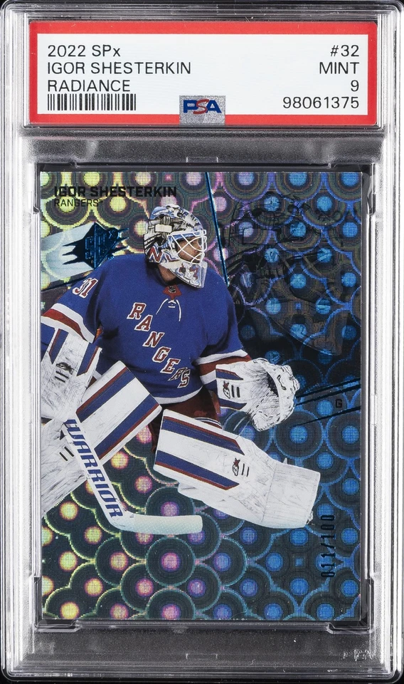 2022 UPPER DECK SPX RADIANCE #32 IGOR SHESTERKIN 11/100 PSA 9 - Image 1 of 2