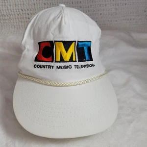 Retro CMT Country Music Television hat baseball cap 90s white embroidered Mo $ - Picture 1 of 8