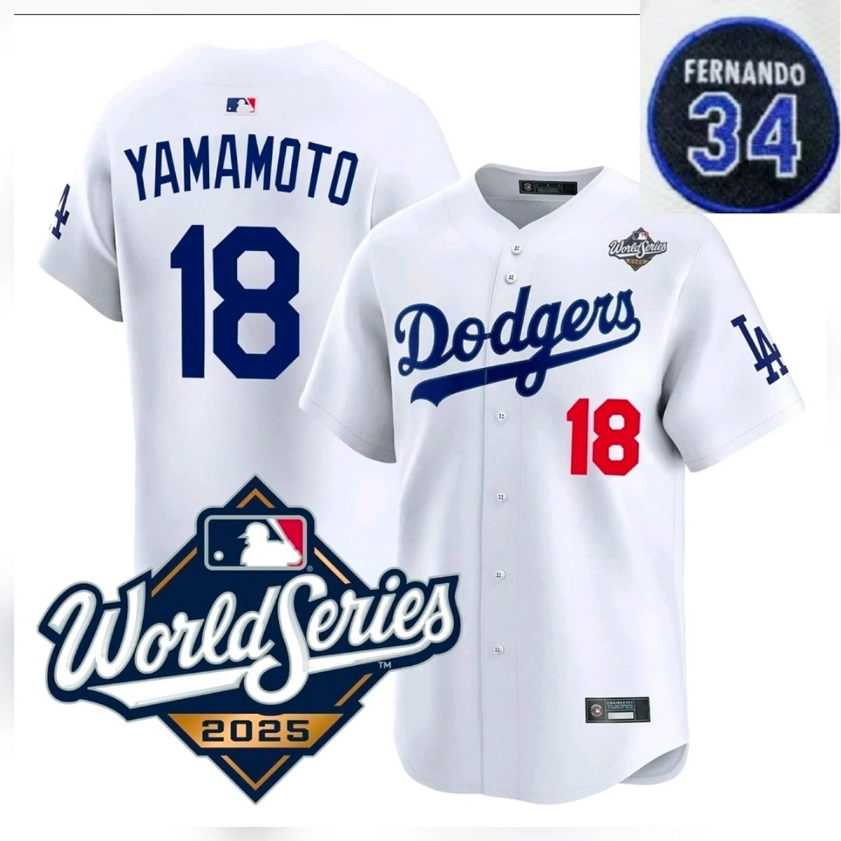 Los Angeles Dodgers White 2XL Size MLB Fan Apparel & Souvenirs for