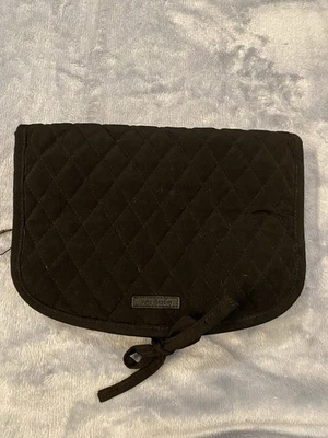 Vera Bradley Black Quilted Hanging Travel Organizer Makeup Jewelry Zip Pockets - Image 1 of 4