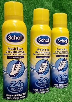 DR. SCHOLL'S (34,75€/kg) 3x Scholl Fresh Step Schuh Deo Geruchsstopp 24h Wirkung 150ml Vers0€