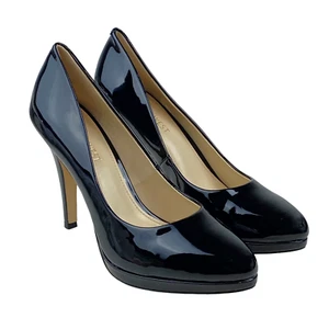 Zapatos de tacón de aguja negros brillantes Nine West 8 Rocha para mujer - Imagen 1 de 10