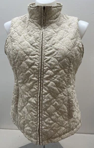 Gilet donna Christopher & Banks nuovo con etichetta taglia large marrone bianco full zip - Foto 1 di 12