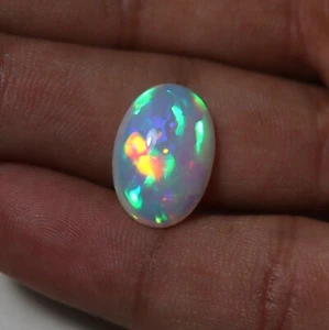 6.5 Carat 16.9x12 MM Natural AAA Multi Flashy Fire Ethiopian Opal Oval Cabochon - Picture 1 of 11