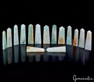 15 Pcs Natural Green Aventurine Crystal Tower Obelisk Point Wand Reiki Healing - Picture 1 of 6