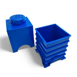 Genuine Lego 1x1 Stud Blue Storage Box - Stack-able - Excellent Condition - Picture 1 of 13