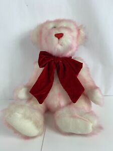 Dan Dee Collector's Choice White & Pink Fur 16" Teddy Bear Plush Stuffed Animal