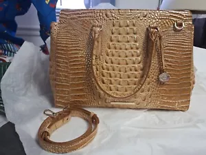 Brahmin Melbourne Collection Honey Brown Finley Leather Carryall Satchel Tote - Picture 1 of 9