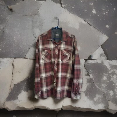 Camisa Kuhl Western Pearl Roja a Presión Franela a Cuadros Abotonada XL Foto 1 de 4