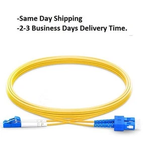 1M LC UPC to SC UPC Duplex PVC 9/125 Si ngle Mode Fiber Patch Cable(QTY:3) -4219 - Picture 1 of 4