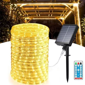 NEW 39FT Solar Rope Lights Outdoor Waterproof 100LED PVC Tube Fairy String Light - Picture 1 of 18