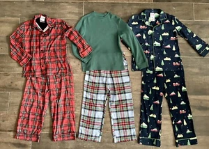 LOT of 3 FLANNEL PAJAMAS Sets LAND’S END TARGET Sz. 6 Kids Christmas - Picture 1 of 4
