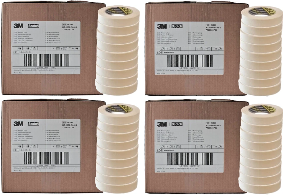 4x 3M Scotch Automotive Masking Tape-24mmX50m 36 Rolls Car Detailing TOP QUALITY - Image 1 of 1