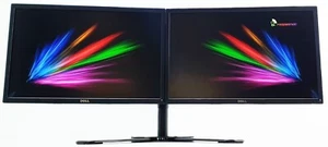 Dual Monitor Screen Setup 2x 22" FULL HD 1920x1080 DELL P2217H Dual Stand HDMI - Picture 1 of 14