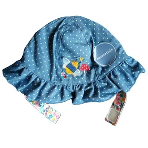 Baby Girl Summer Hat 0-3 Months NEXT Sun Bucket Reversible Chin Strap Holiday - Picture 1 of 10