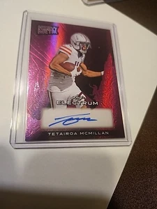 Tetairoa McMillan 2024 LEAF ELECTRUM Heavy Metal SP AUTO # 2/4 Carolina Panthers - Picture 1 of 6