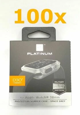 NUEVO 100 Platino Protector Estuche Antigolpes GRIS ESPACIAL para Apple Watch 38mm y 42mm Foto 1 de 4