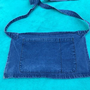 Delantal de cintura denim azul campana uniformes diseños correa Ea 29” solapa 18” X 10,5” S/M - Imagen 1 de 7