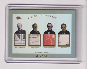 2023 PIECES OF PAST QUAD RELIC ROCKEFELLER - CARNEGIE - VANDRBILT - EDISON 46/50 - Picture 1 of 1