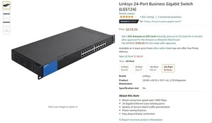 Linksys LGS124 24-Port Rackmount Business Gigabit Switch - Picture 1 of 1