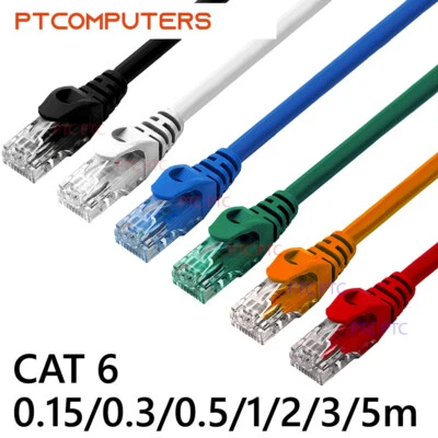 Cat 6 0.15m 0.3m 0.5m 1m 2m 3m 5m RJ45 UTP Ethernet Network Lan Cable Patch Lead - image 1 of 4