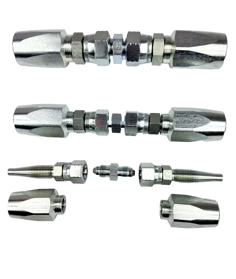 Kit de reparación de manguera hidráulica 1/4 3/8 1/2 ID - Accesorio de reparación de campo reutilizable Foto 1 de 3