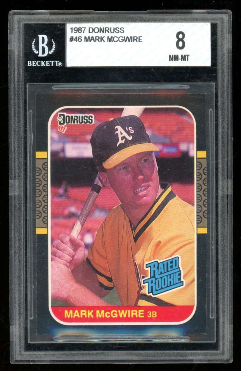 1987 Donruss Mark McGwire #46 Rated Rookie RC Oakland A's BGS 8 Nm-Mt SE253