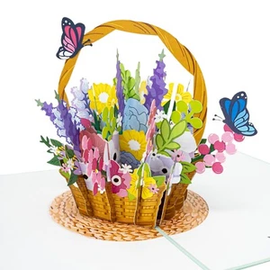 LIMAH® Blumenkorb Karte Pop Up 3D - Bild 1 von 6