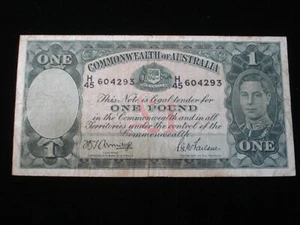 Australian 1942 Armitage Mcfarland One Pound Predecimal Banknote (AB03) - Picture 1 of 2