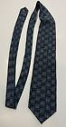 Vintage 1996 J Garcia jedwabny krawat na szyję abstrakcyjny rzadki nie do odsprzedaży niebieski szary czarny