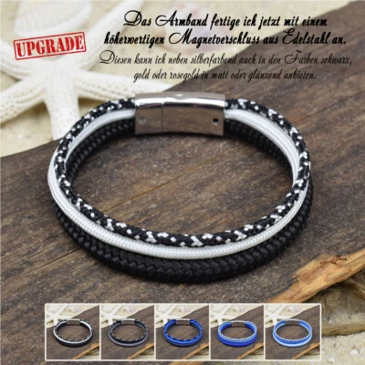 ❦ Armband LAURA | Segeltau 5 mm / 3 mm & Paracord 4 mm | Magnetverschluss | 02 ❦ - Bild 1 von 3