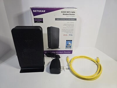 NETGEAR N300 WIFI Cable Modem Router DOCSIS 3.0 Model C 3000 in Box - Image 1 of 4