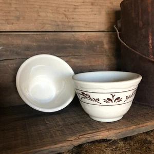 Syracuse Restaurant China 2 “Winthrop” SY465 CUSTARD CUPS with Brown Floral Band - Picture 1 of 10