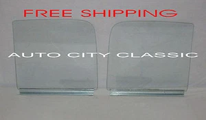 1951 1952 1953 1954 Chevy Pickup Truck Door Glass Clear w/Lower Frame Pair - Picture 1 of 10